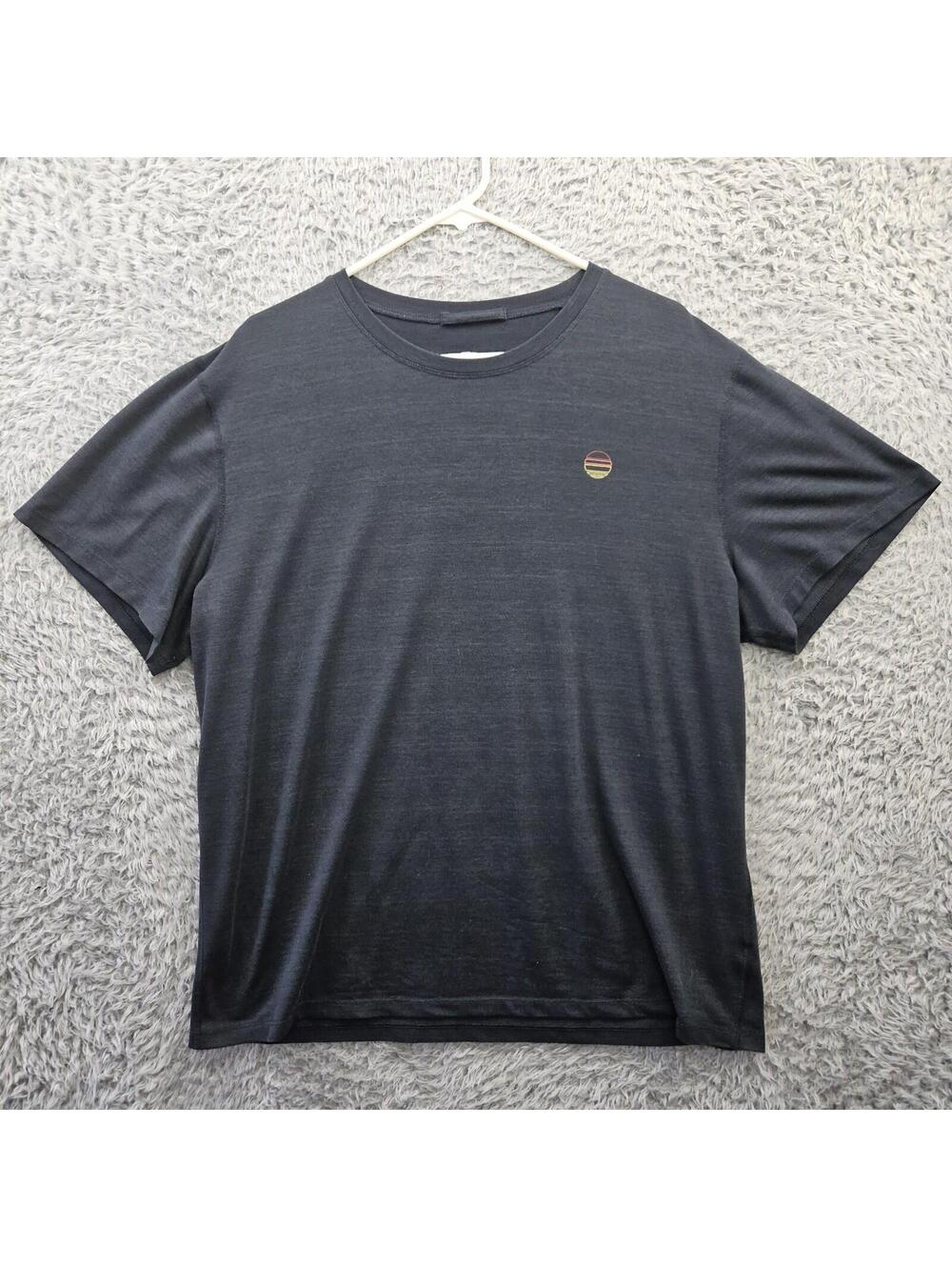 Marine Layer T Shirt Weekend Sport Gray Subtle Stripe Polyester Lyocell Elastane
